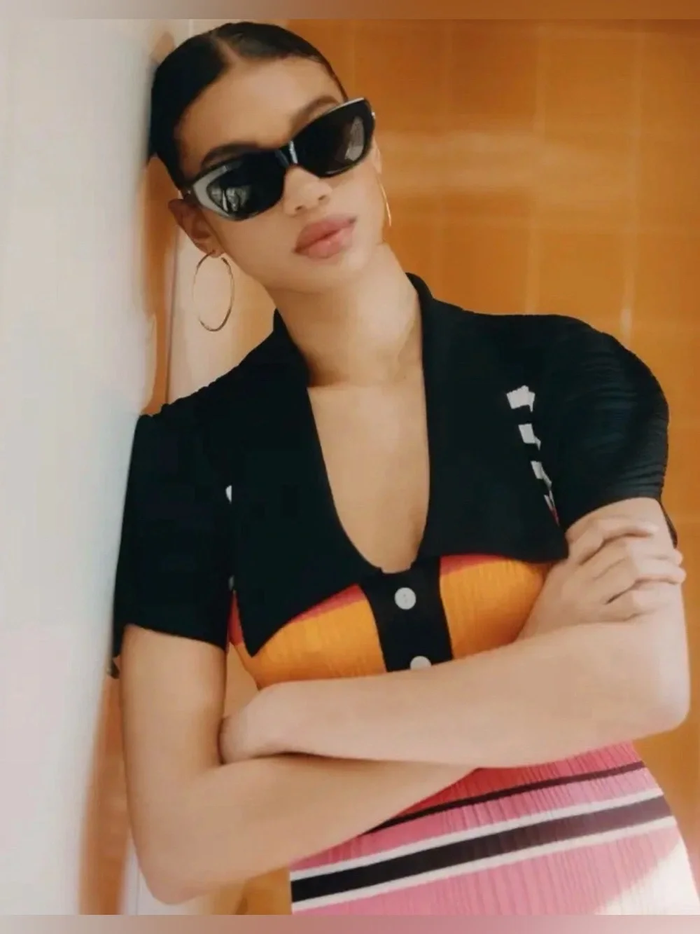 KIMEZE $569 Concept 3 Black Acetate Cat-Eye Sunglasses Handmade Made In Italy